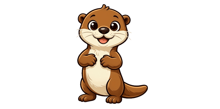 Otto, the cheerful otter guide from QuibbleQuest